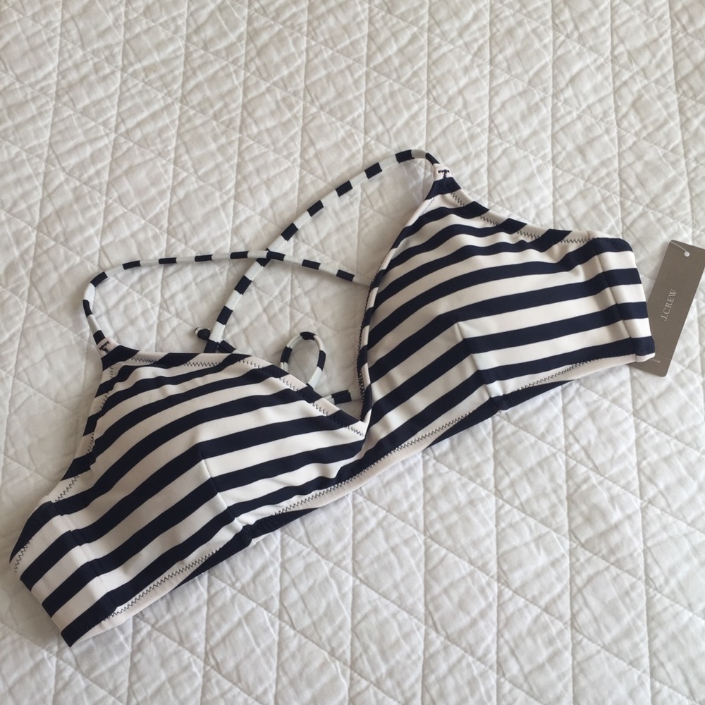 NWT Navy and white stripe bikini to from J. Crew!